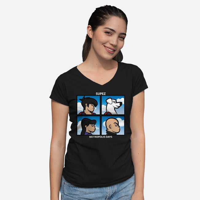 Metropolis Days-Womens-V-Neck-Tee-jrberger