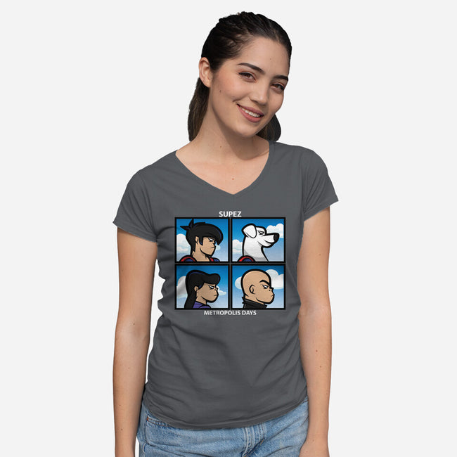 Metropolis Days-Womens-V-Neck-Tee-jrberger