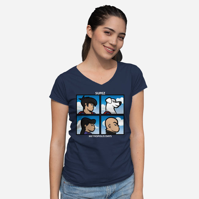 Metropolis Days-Womens-V-Neck-Tee-jrberger