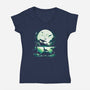 Jurassic Dinosaurs-Womens-V-Neck-Tee-Vallina84