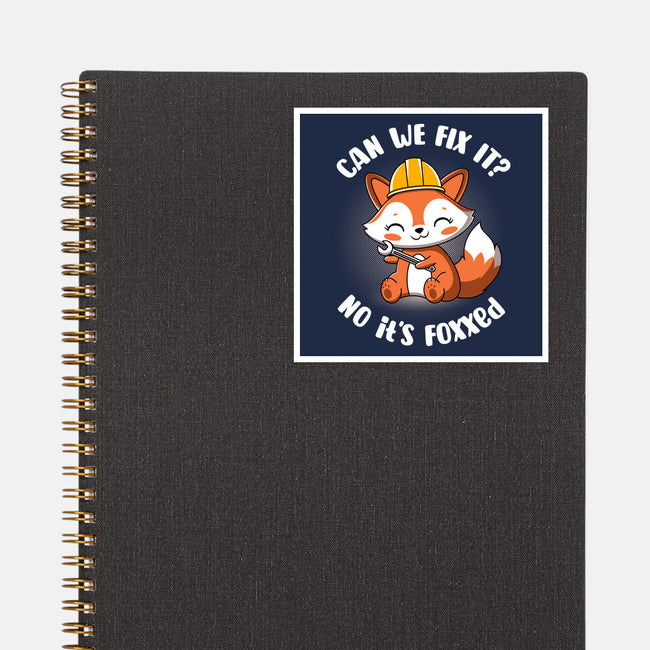 Can We Fix It Fox-None-Glossy-Sticker-rocketman_art