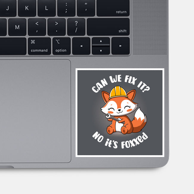 Can We Fix It Fox-None-Glossy-Sticker-rocketman_art