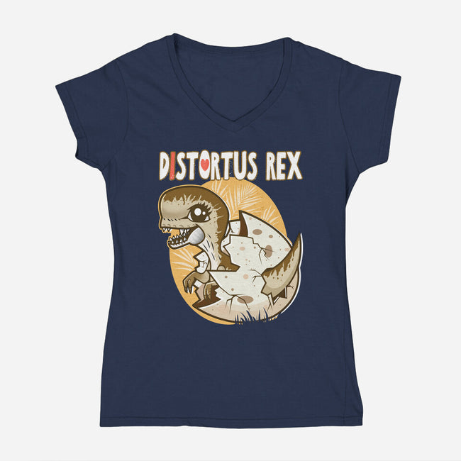 I Heart Distortus Rex-Womens-V-Neck-Tee-palmstreet