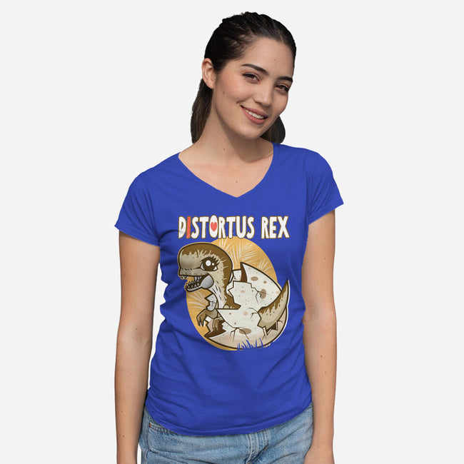 I Heart Distortus Rex-Womens-V-Neck-Tee-palmstreet