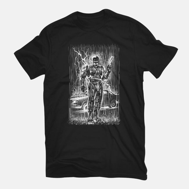 Cop Under The Rain-Mens-Heavyweight-Tee-zascanauta