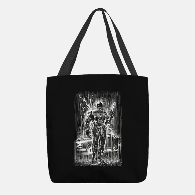 Cop Under The Rain-None-Basic Tote-Bag-zascanauta
