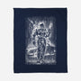 Cop Under The Rain-None-Fleece-Blanket-zascanauta