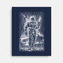 Cop Under The Rain-None-Stretched-Canvas-zascanauta
