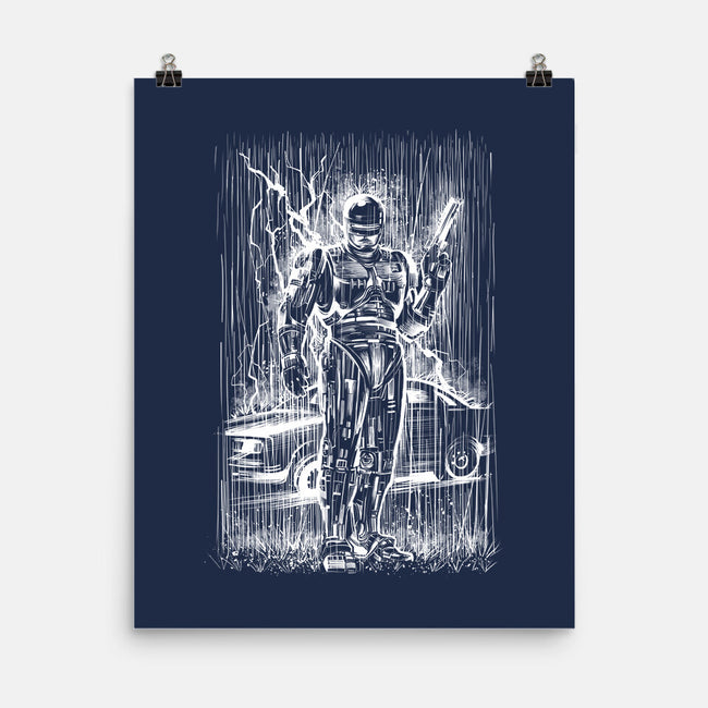 Cop Under The Rain-None-Matte-Poster-zascanauta