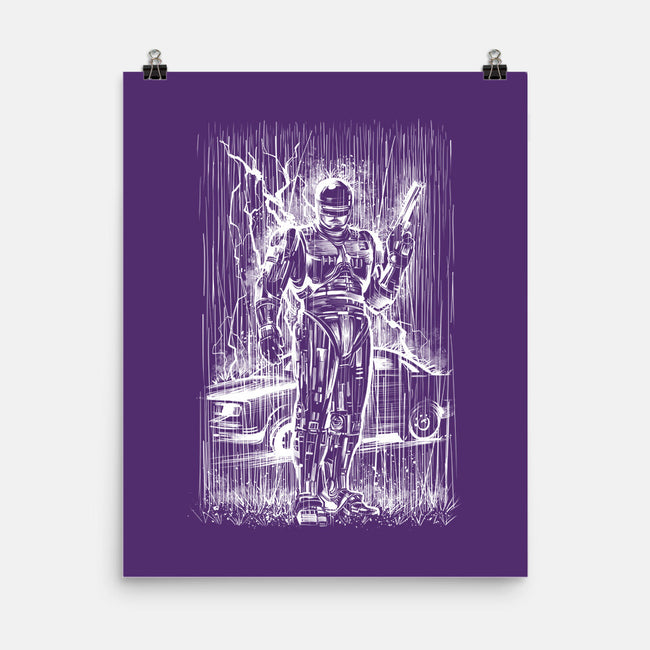 Cop Under The Rain-None-Matte-Poster-zascanauta