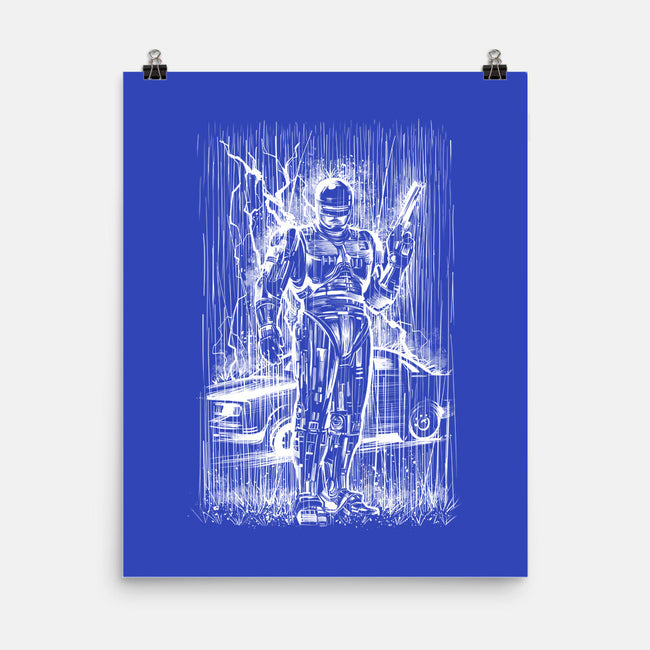Cop Under The Rain-None-Matte-Poster-zascanauta