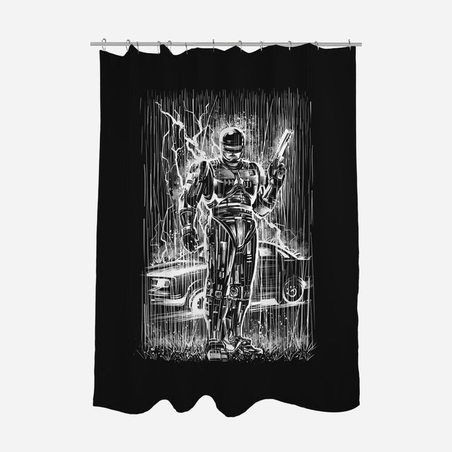 Cop Under The Rain-None-Polyester-Shower Curtain-zascanauta