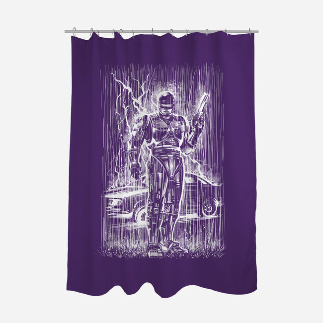 Cop Under The Rain-None-Polyester-Shower Curtain-zascanauta