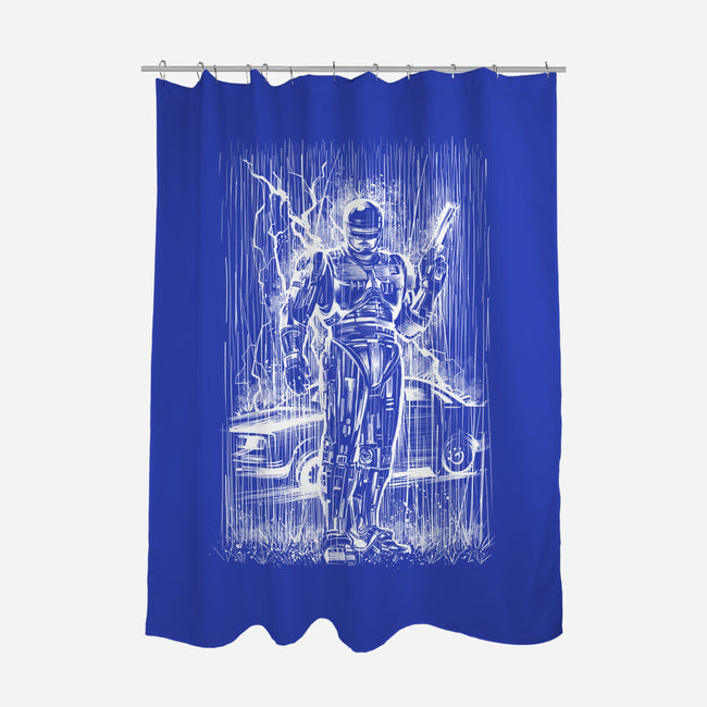 Cop Under The Rain-None-Polyester-Shower Curtain-zascanauta