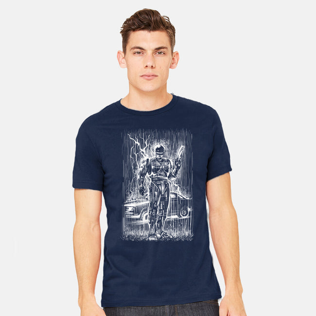 Cop Under The Rain-Mens-Heavyweight-Tee-zascanauta