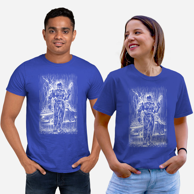 Cop Under The Rain-Unisex-Basic-Tee-zascanauta
