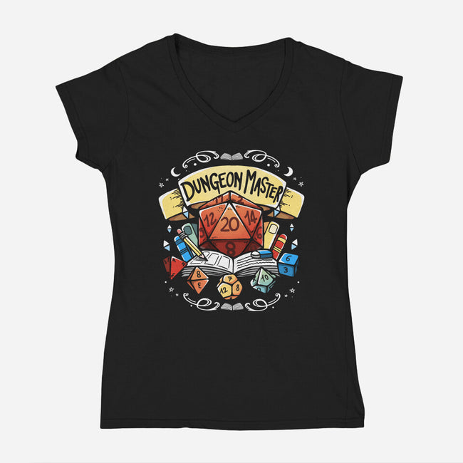 Dungeon Master Dice-Womens-V-Neck-Tee-Vallina84