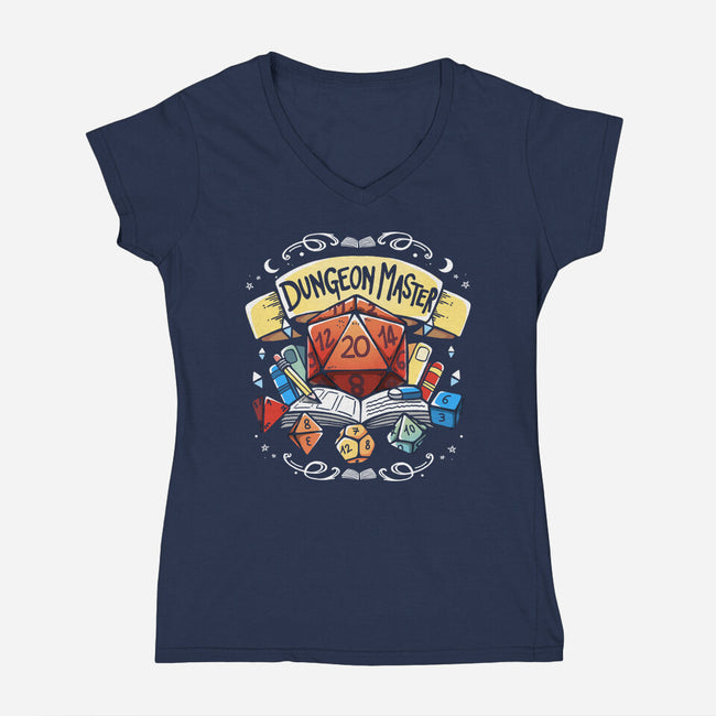 Dungeon Master Dice-Womens-V-Neck-Tee-Vallina84