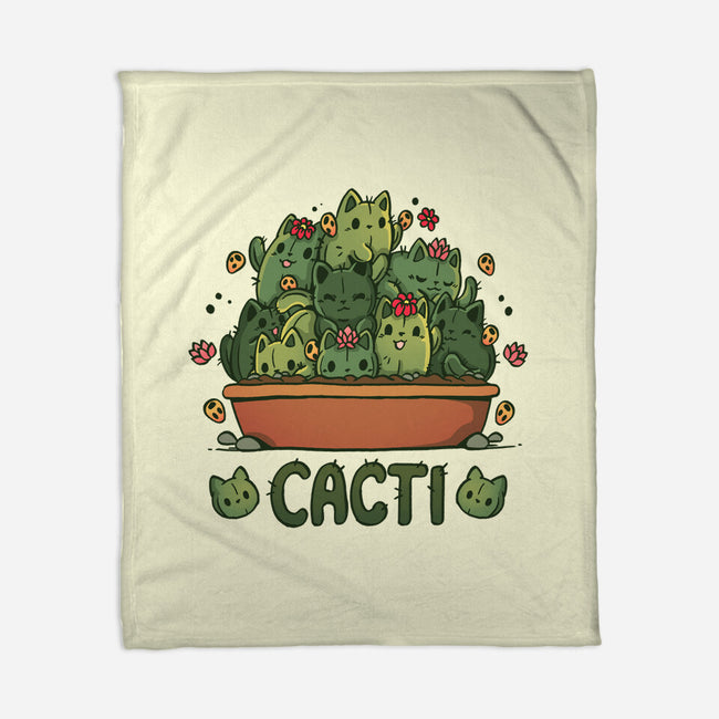 Cacti Kitties-None-Fleece-Blanket-Vallina84