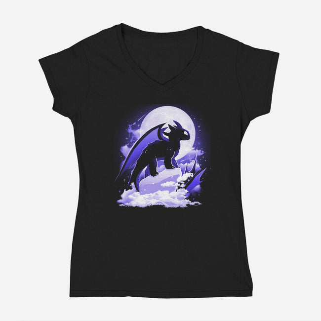 The Darkness Dragon-Womens-V-Neck-Tee-Vallina84
