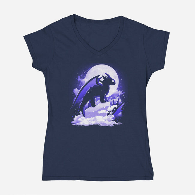 The Darkness Dragon-Womens-V-Neck-Tee-Vallina84