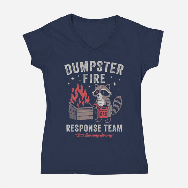 Dumpster Fire Response Team-Womens-V-Neck-Tee-Nemons