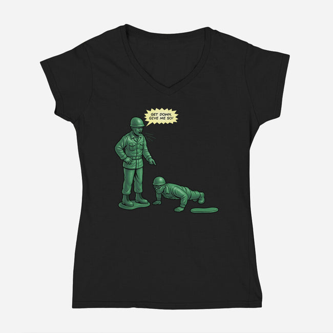 The Drill Never Ends-Womens-V-Neck-Tee-Boggs Nicolas