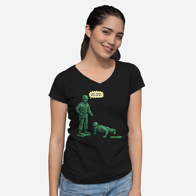 The Drill Never Ends-Womens-V-Neck-Tee-Boggs Nicolas