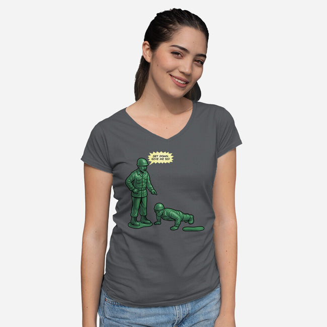 The Drill Never Ends-Womens-V-Neck-Tee-Boggs Nicolas