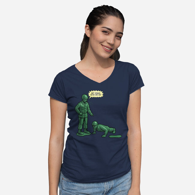 The Drill Never Ends-Womens-V-Neck-Tee-Boggs Nicolas