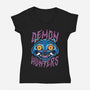 Demon Hunters-Womens-V-Neck-Tee-Nemons