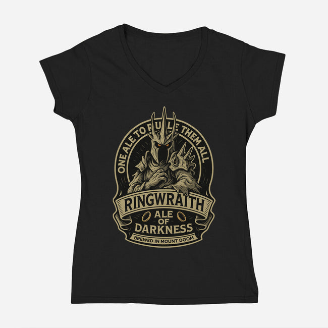 Ringwraith Ale Of Darkness-Womens-V-Neck-Tee-Immortalized