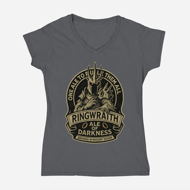 Ringwraith Ale Of Darkness-Womens-V-Neck-Tee-Immortalized