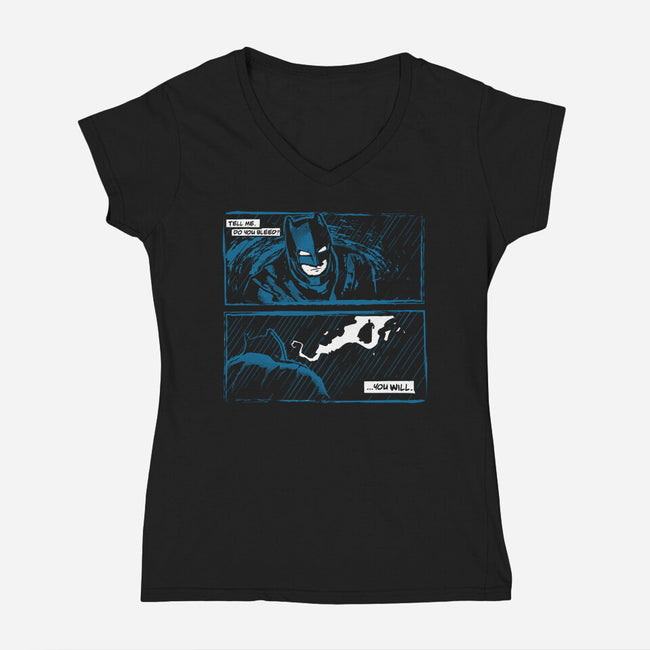 Do You Bleed-Womens-V-Neck-Tee-demonigote