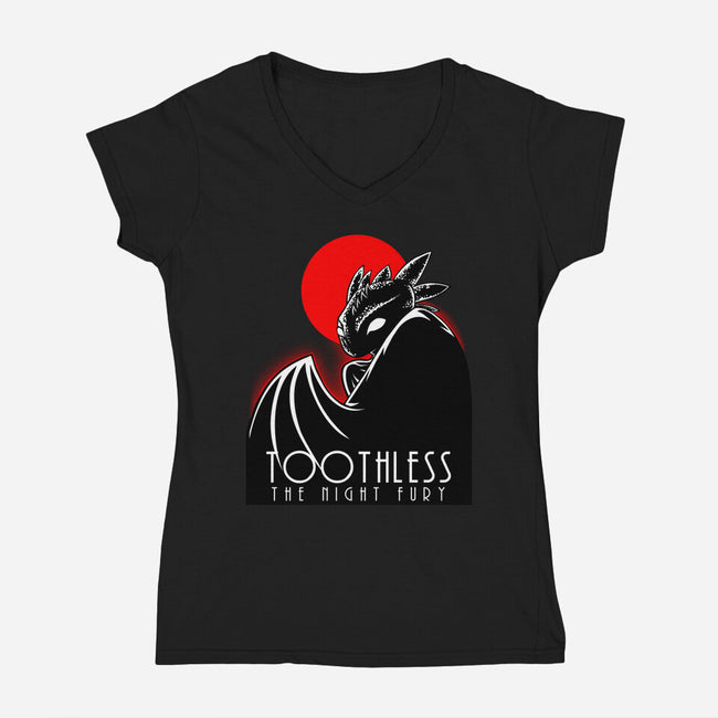 The Dark Dragon-Womens-V-Neck-Tee-joerawks