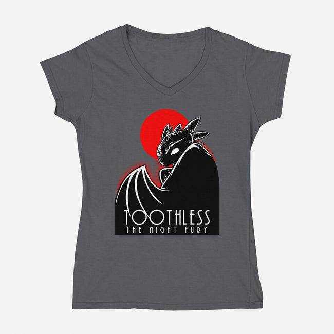 The Dark Dragon-Womens-V-Neck-Tee-joerawks