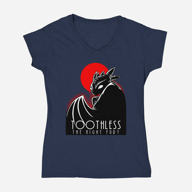 The Dark Dragon-Womens-V-Neck-Tee-joerawks