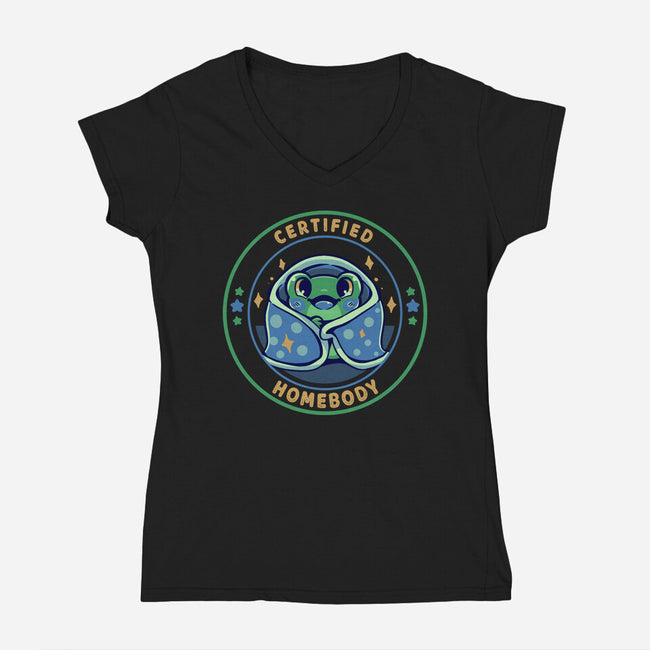 Certified Homebody-Womens-V-Neck-Tee-TechraNova