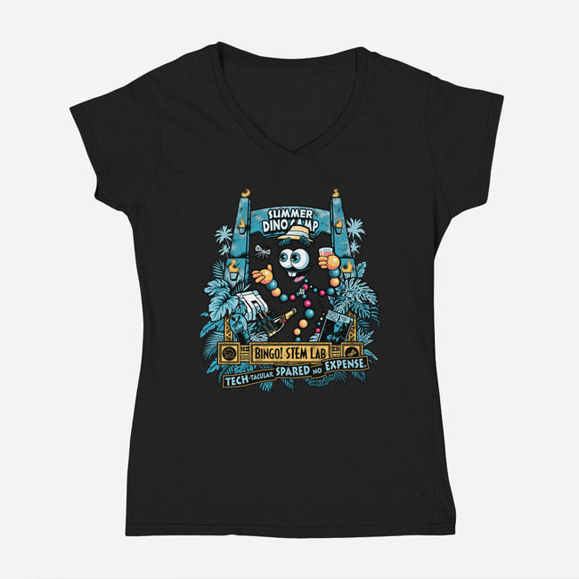 Bingo STEM Lab-Womens-V-Neck-Tee-PrimePremne