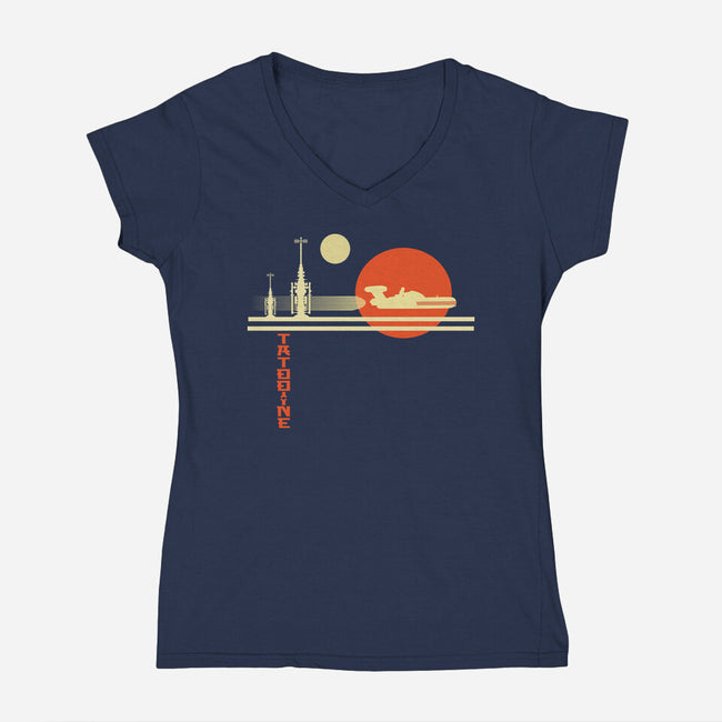A Night On Tatooine-Womens-V-Neck-Tee-palmstreet