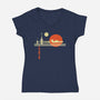A Night On Tatooine-Womens-V-Neck-Tee-palmstreet