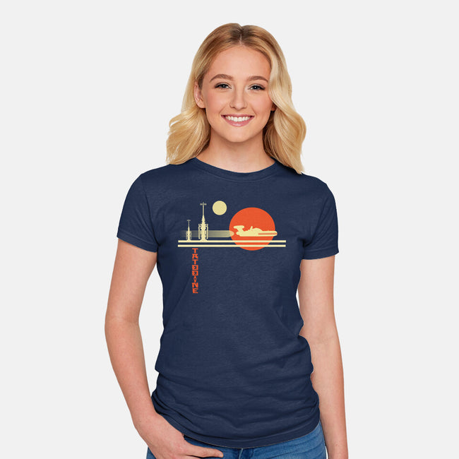 A Night On Tatooine-Womens-Fitted-Tee-palmstreet