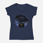 War Of Gods Starry Night-Womens-V-Neck-Tee-Astrobot Invention