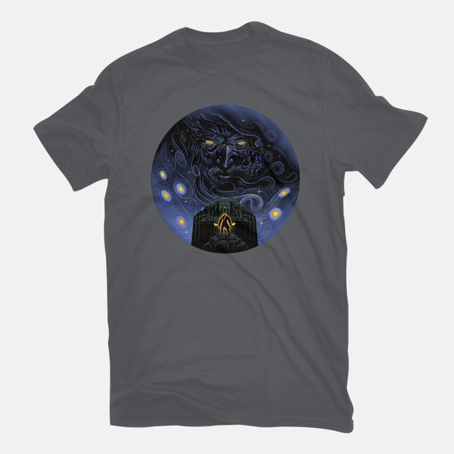 War Of Gods Starry Night-Womens-Fitted-Tee-Astrobot Invention