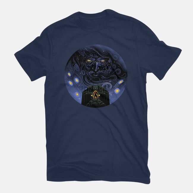 War Of Gods Starry Night-Womens-Fitted-Tee-Astrobot Invention