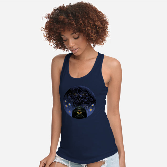 War Of Gods Starry Night-Womens-Racerback-Tank-Astrobot Invention
