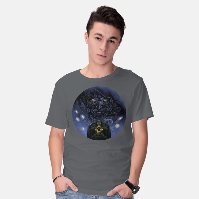 War Of Gods Starry Night-Mens-Basic-Tee-Astrobot Invention