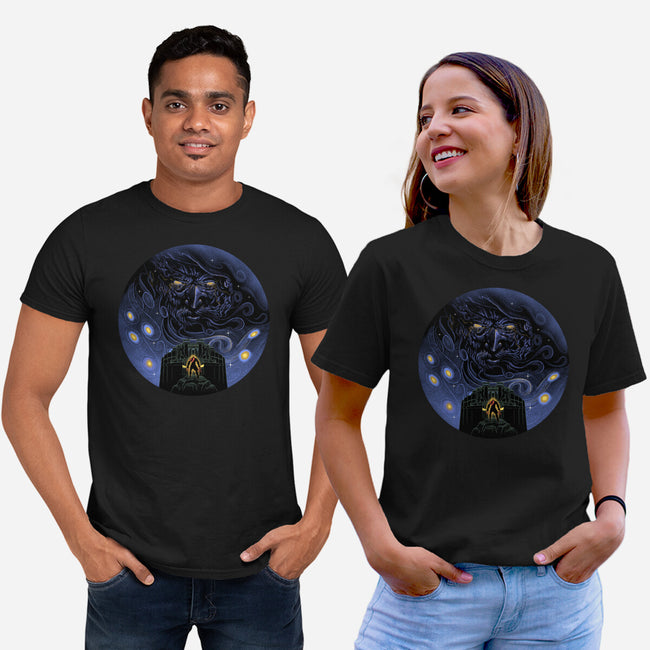 War Of Gods Starry Night-Unisex-Basic-Tee-Astrobot Invention