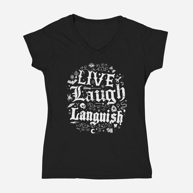 Live Laugh Languish-Womens-V-Neck-Tee-Nemons