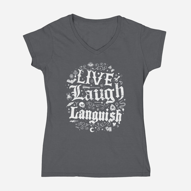 Live Laugh Languish-Womens-V-Neck-Tee-Nemons